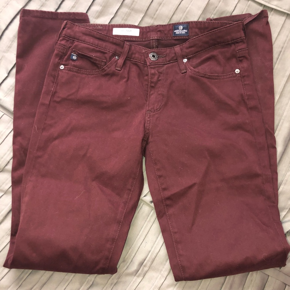 Adriano Goldschmied maroon The stilt cigarette leg